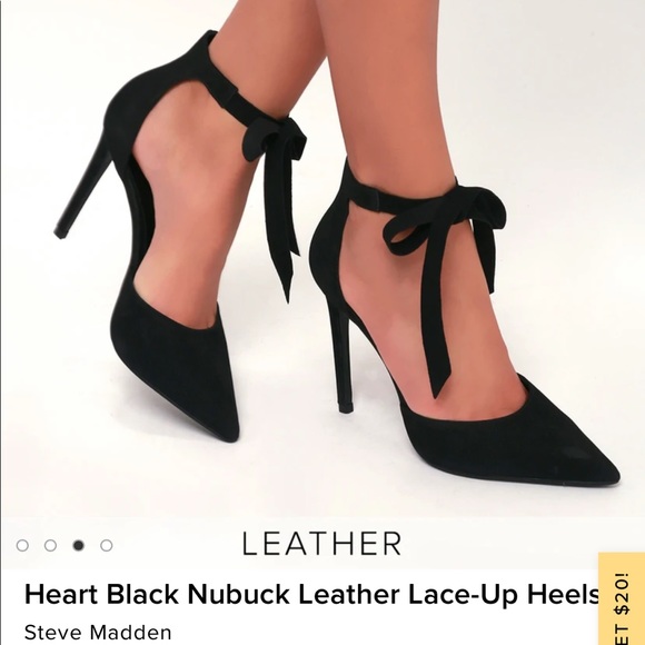 Steve Madden Heart Nubuck Leather Lace Up Heels - Picture 2 of 15